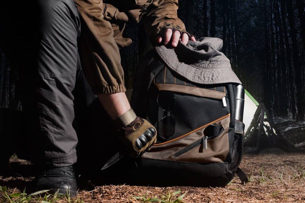 Tactical pants with a backpack