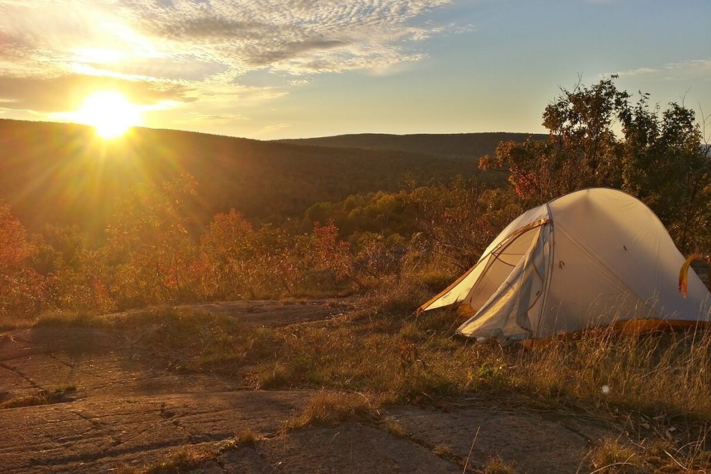 sunset shelter camping