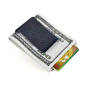 Carbon Fiber Wallet Money Clip for Cash and Credit Card