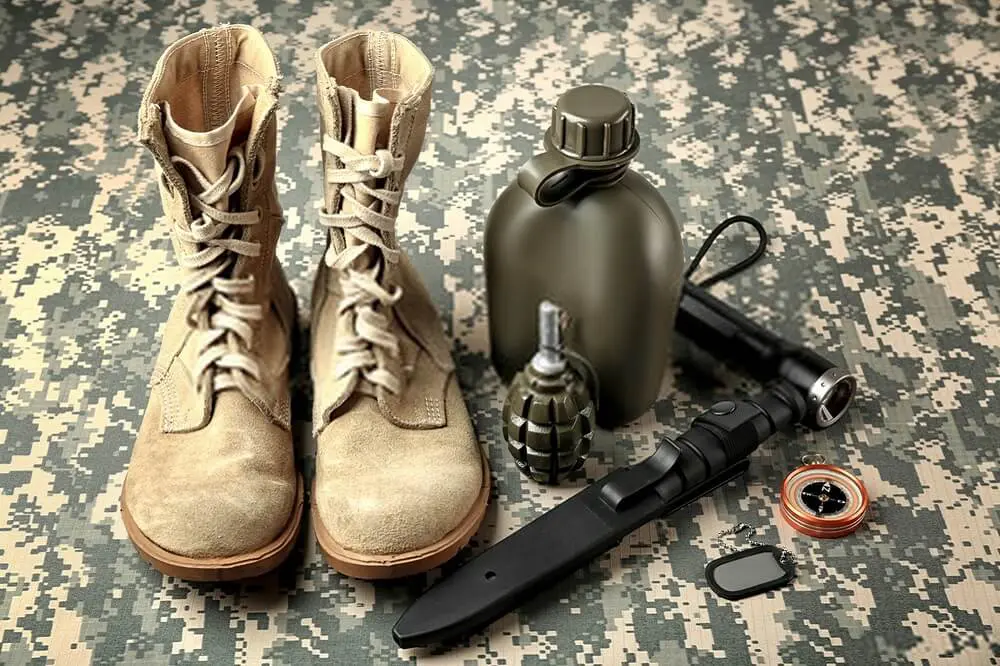 military boot and blade